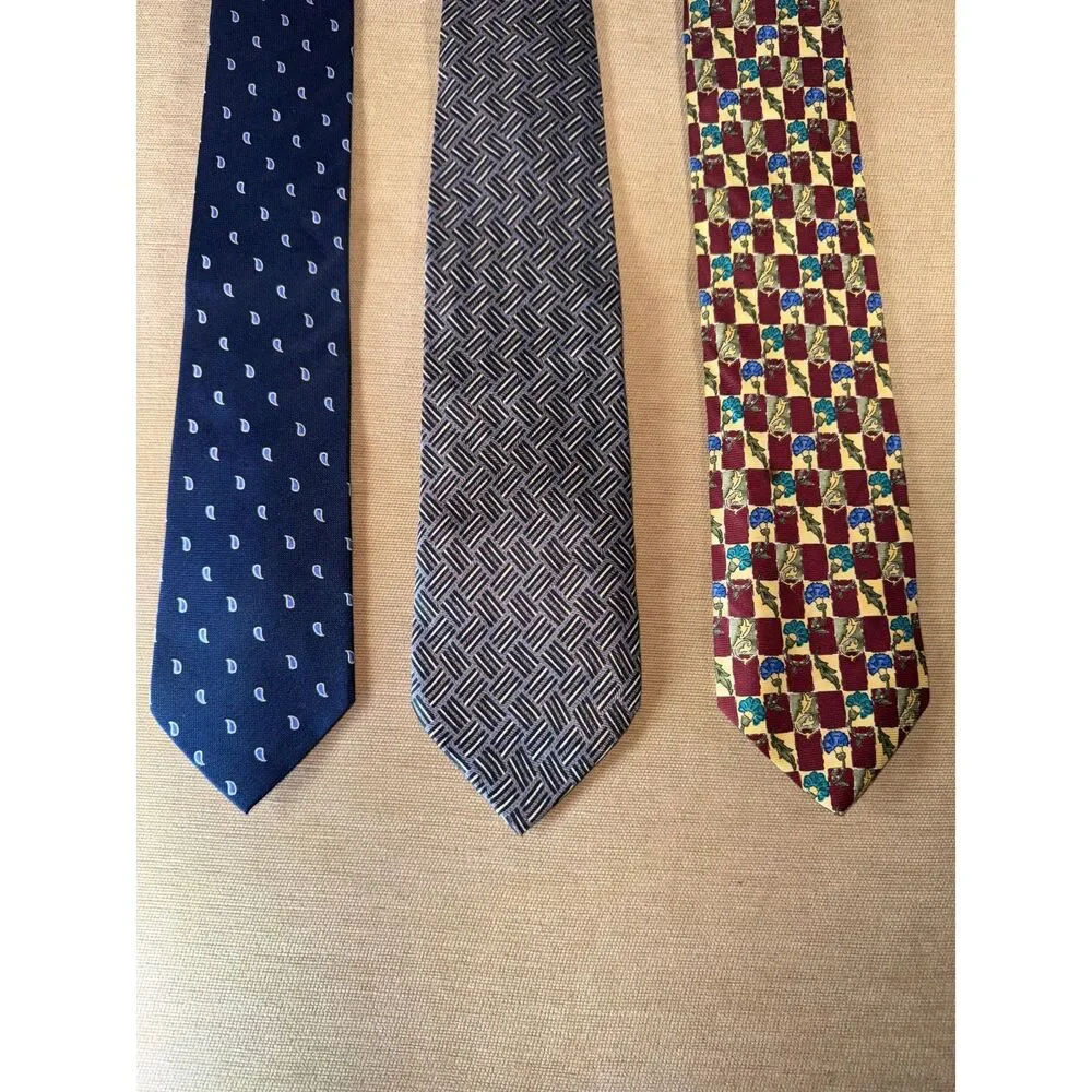 3Ties; Stafford, J.. Ferrar, Floral Tie made in Italy